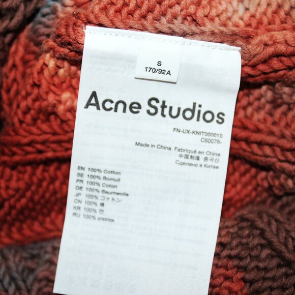 BNWT AW23 ACNE STUDIOS TIE-DYE CABLE KNIT SWEATER S & M & XL - Picture 11 of 13